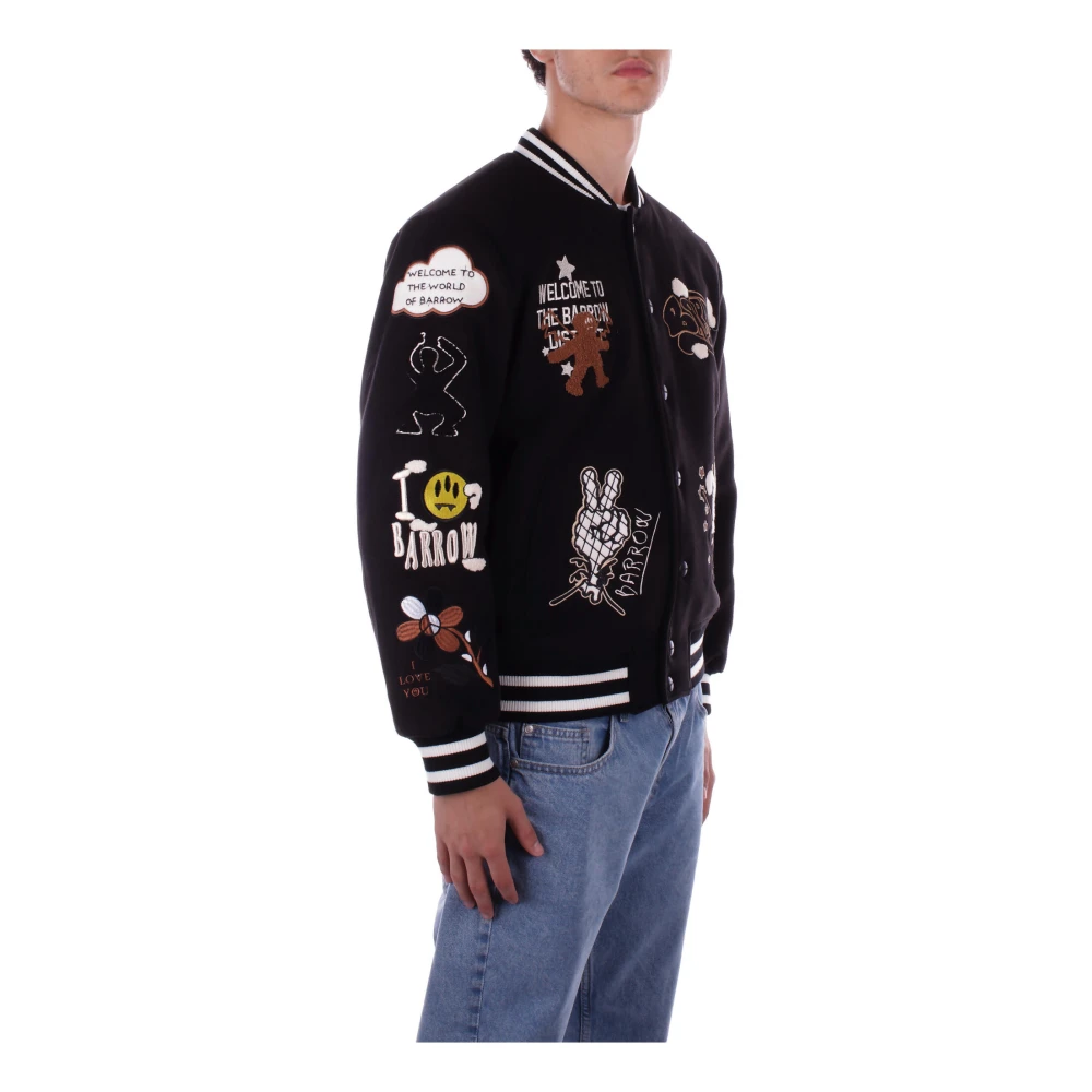 Barrow Zwarte Logo Jas met Patches Black Heren
