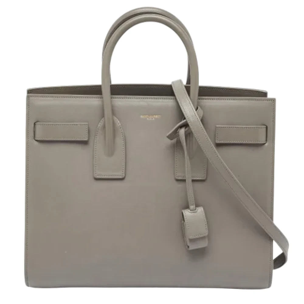 Yves Saint Laurent Vintage Pre-owned Leather totes Gray Dames
