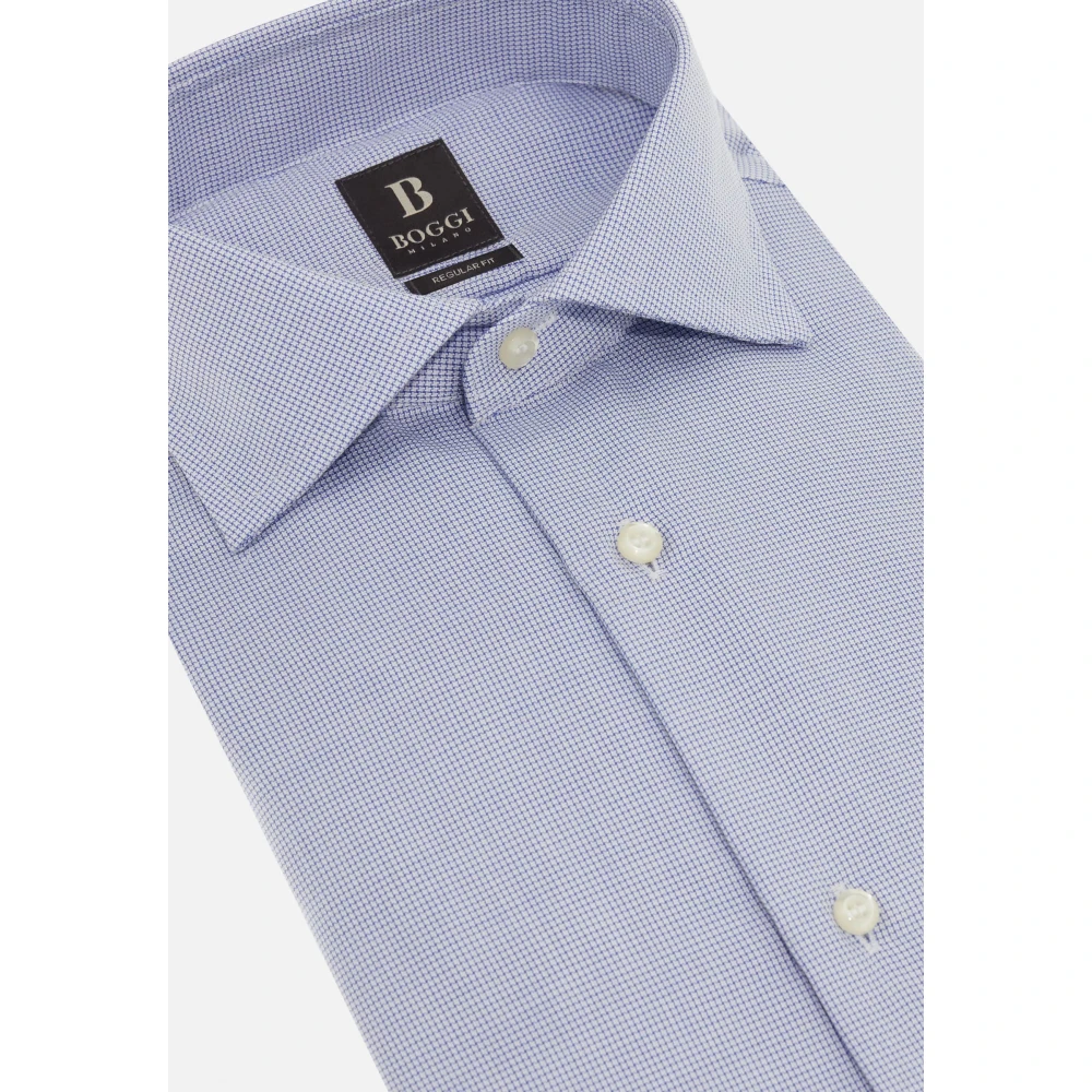 Boggi Milano Ultimate Non-Iron Hemd met Windsor Kraag Blue Heren