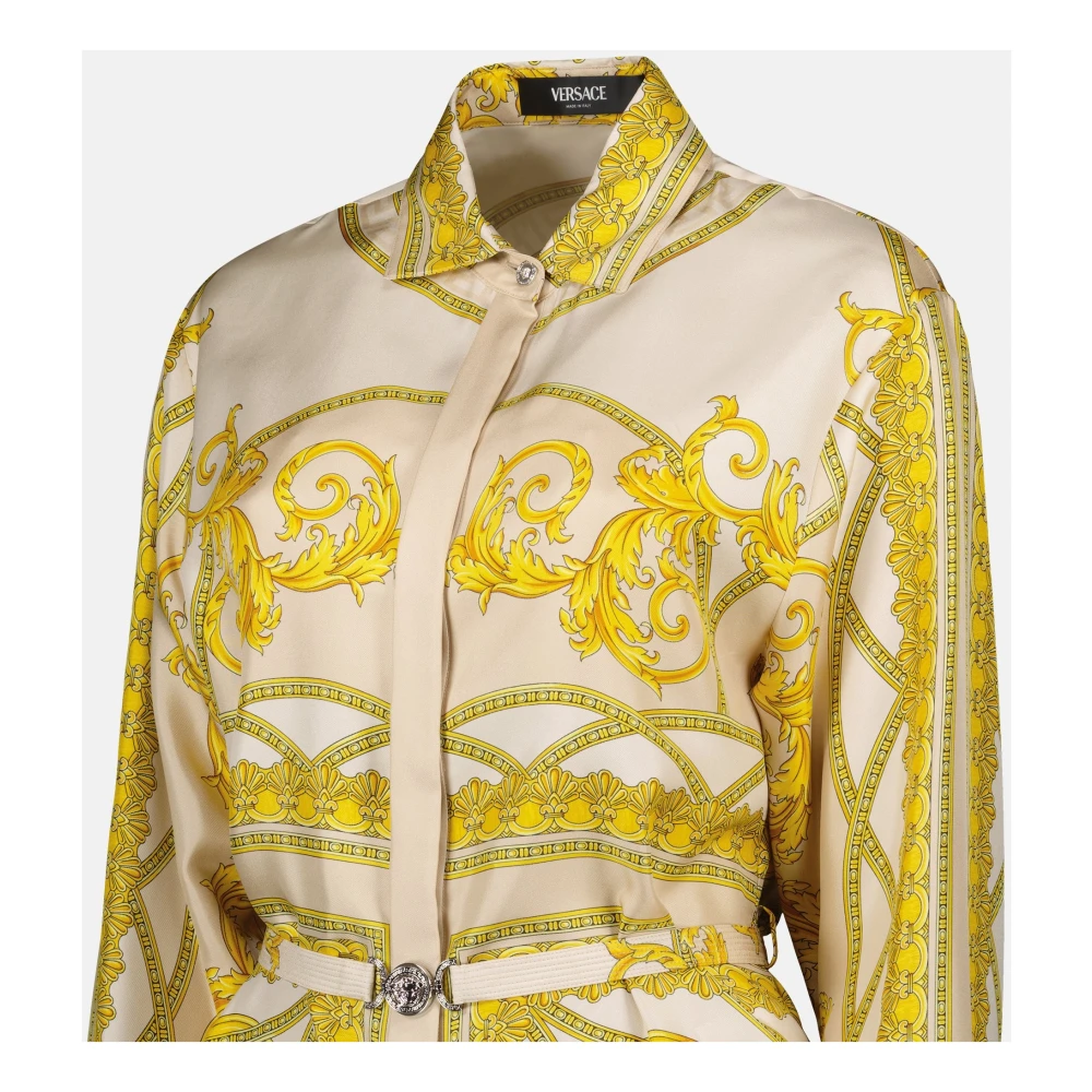 Versace Zijden Overhemdjurk La Coupe des Dieux Multicolor Dames