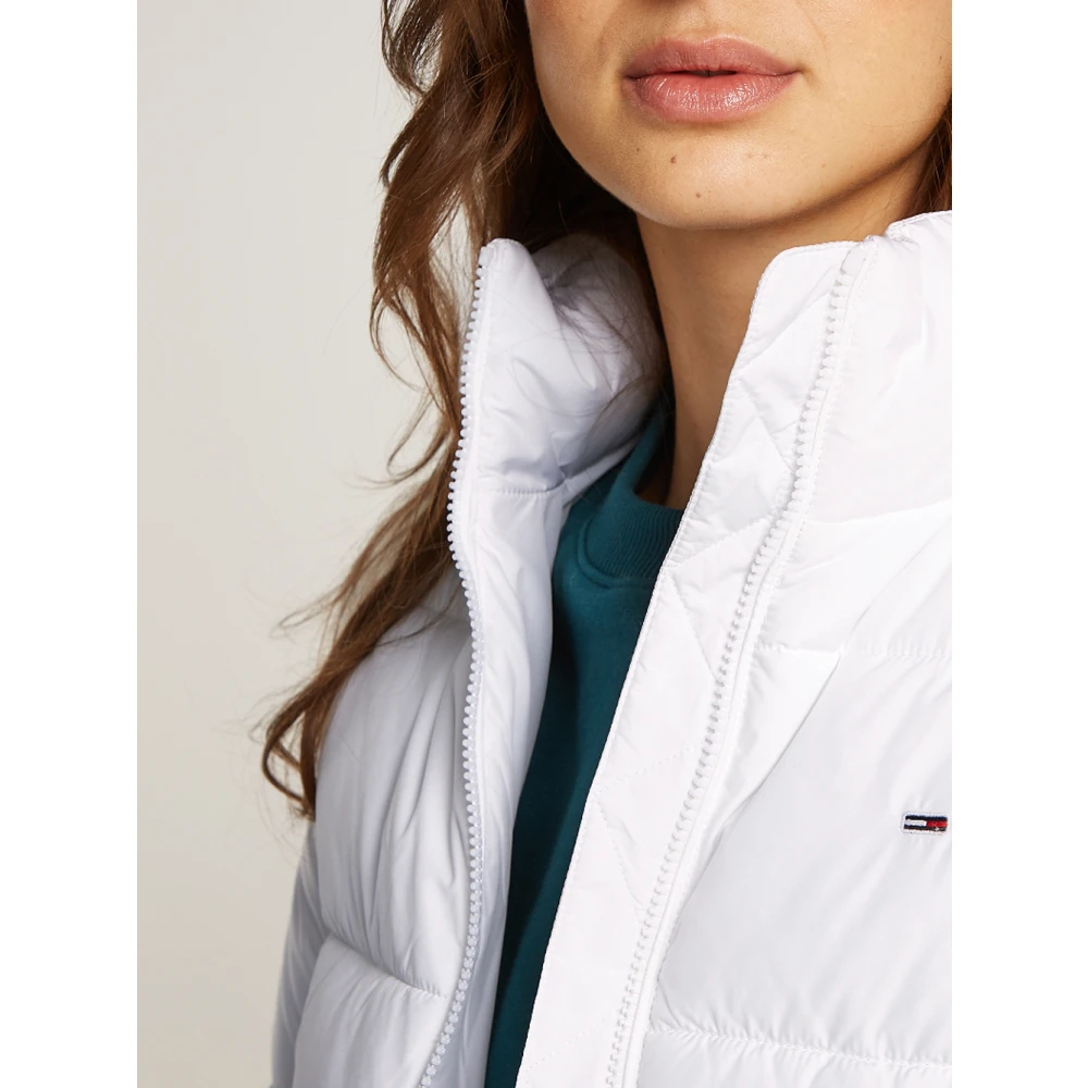 Tommy Jeans Witte Pufferjas Essentiële Stijl White Dames