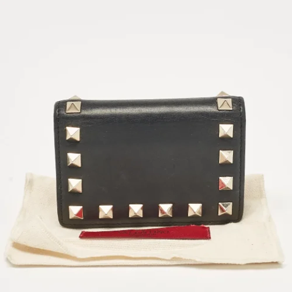 Valentino Vintage Pre-owned Leather wallets Black Dames