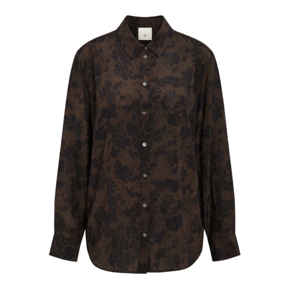 Heartmade Zijden Shirt Bruin Elegant Stijl Brown Dames