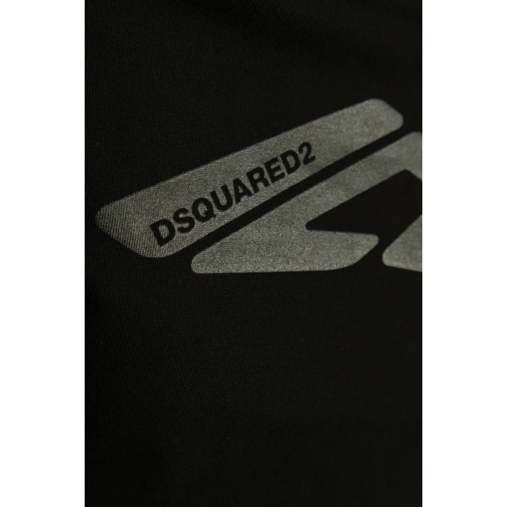 Dsquared2 T-shirt met bedrukt logo Black Dames