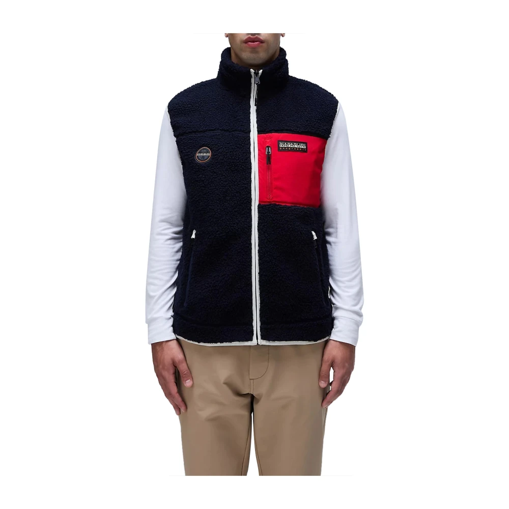 Napapijri Blauwe Outdoor Stijl Fleece Vest Blue Heren
