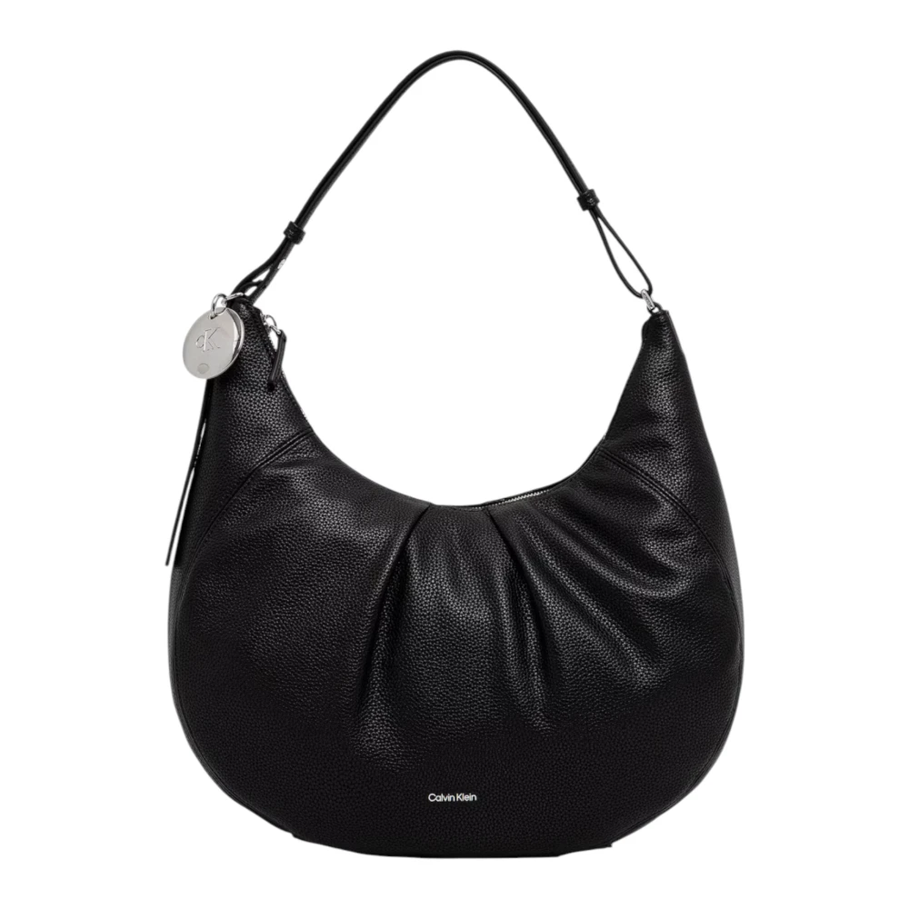 Calvin Klein Black Engraved Hw Medium Shoulder Bag - Female - Shoulder Bags - One Size - Bags