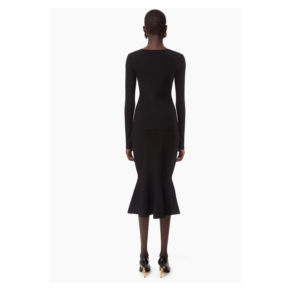 Nina Ricci Zwarte aansluitende longsleeve top Black Dames
