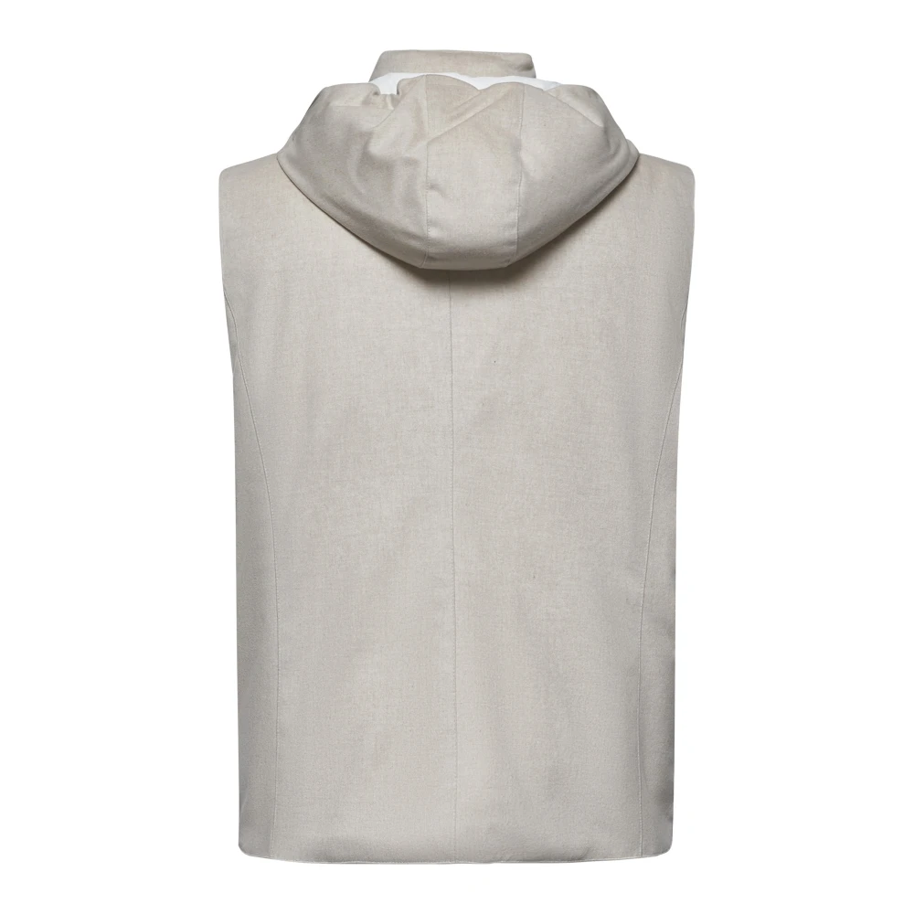 BRUNELLO CUCINELLI Ivoor Wollen Jas Beige Heren