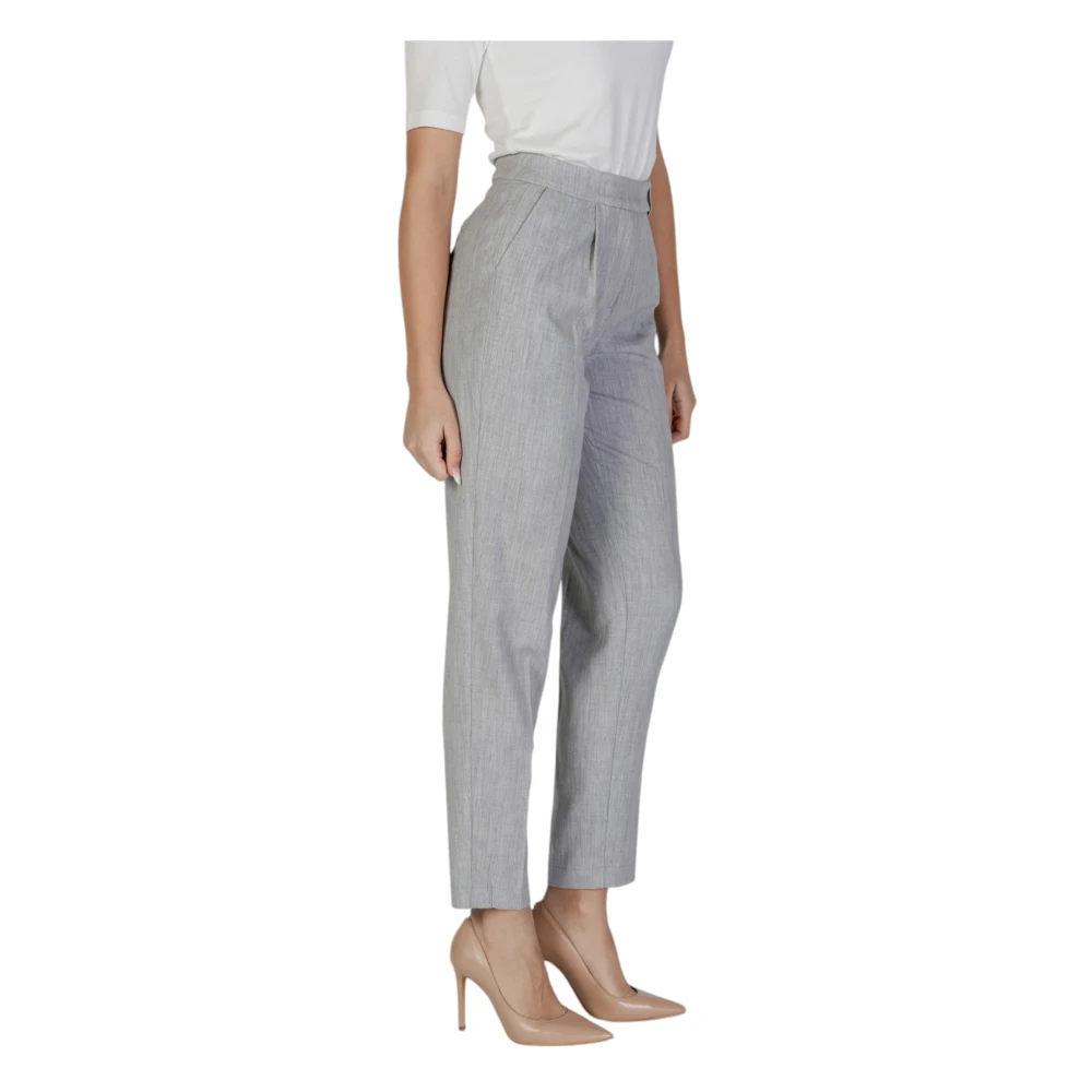 Vila Slim Fit Sigaret Broek Lente Zomer Collectie Gray Dames