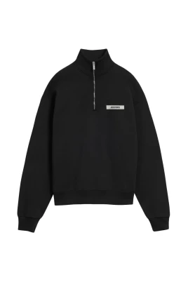 Gros Grain Zip-Neck Sweatshirt