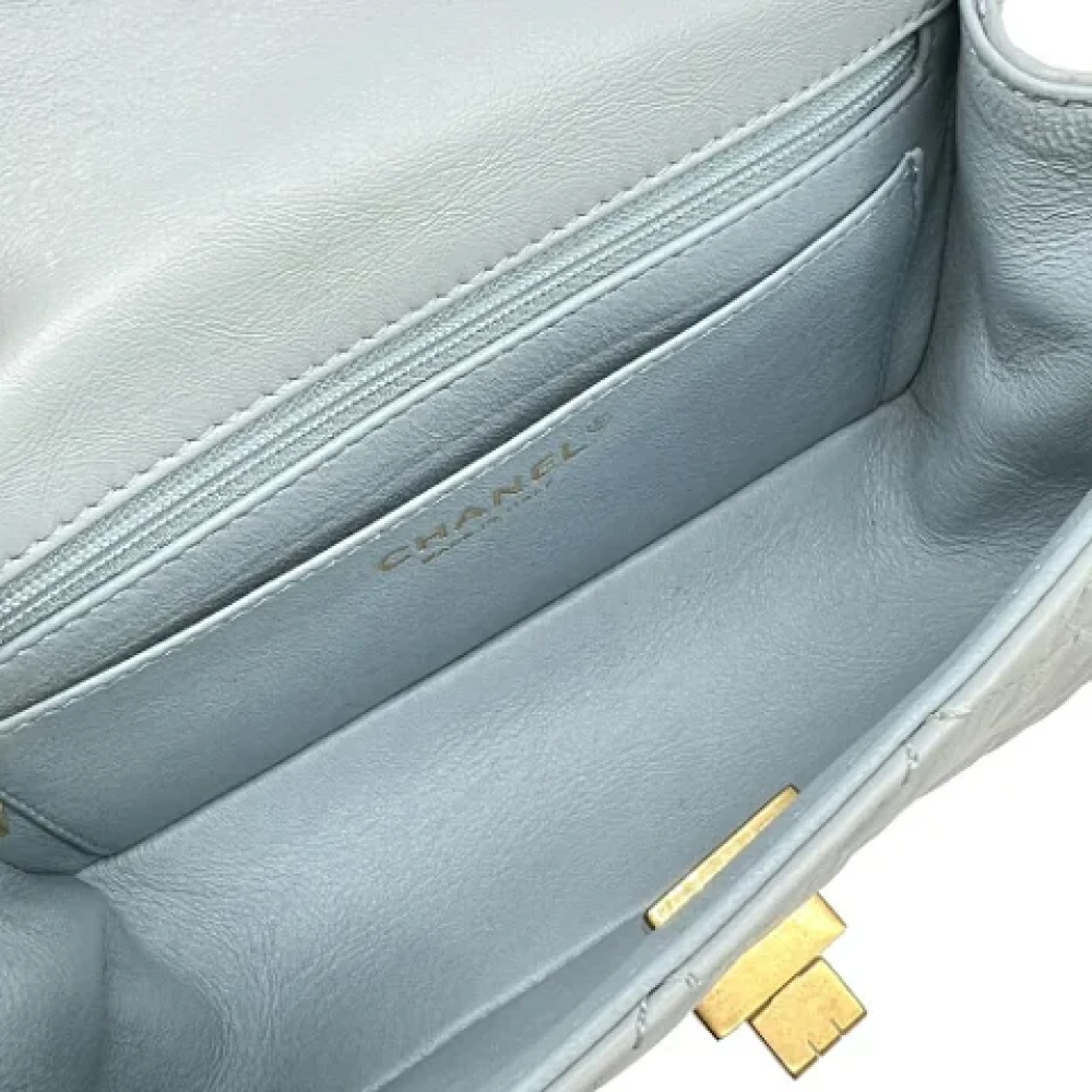 Chanel Vintage Pre-owned Leather chanel-bags Blue Dames