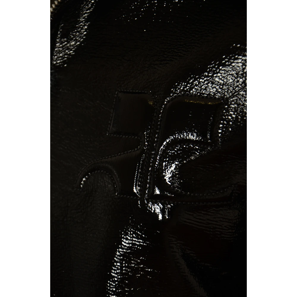 Courrèges Zwarte Vinyl Biker Jas Black Dames
