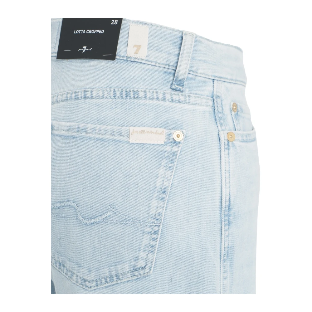 7 For All Mankind Hoge Taille Geknipte Wijde Pijp Jeans Blue Dames