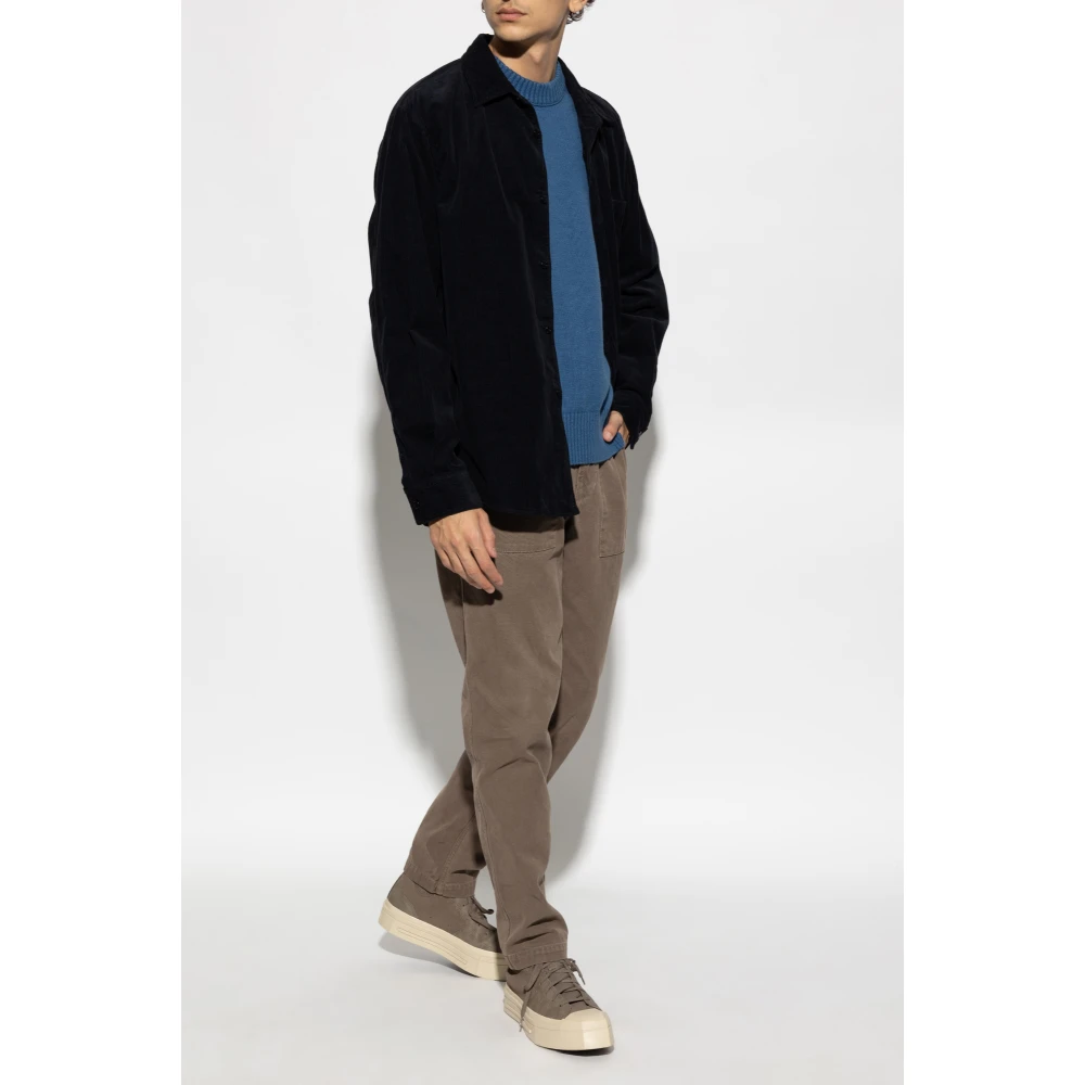 Stone Island Ribfluwelen Overhemd Black Heren
