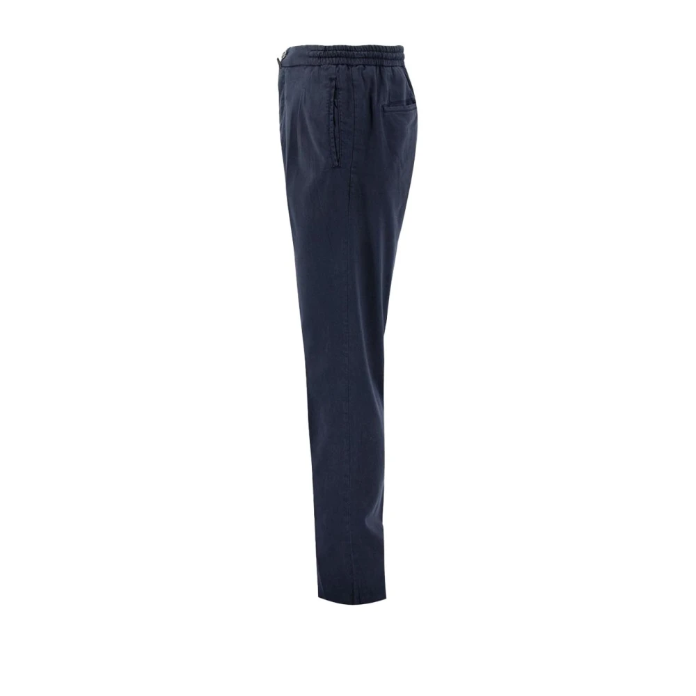 Kiton Blauwe Jogger Broek in Lyocell Blue Heren