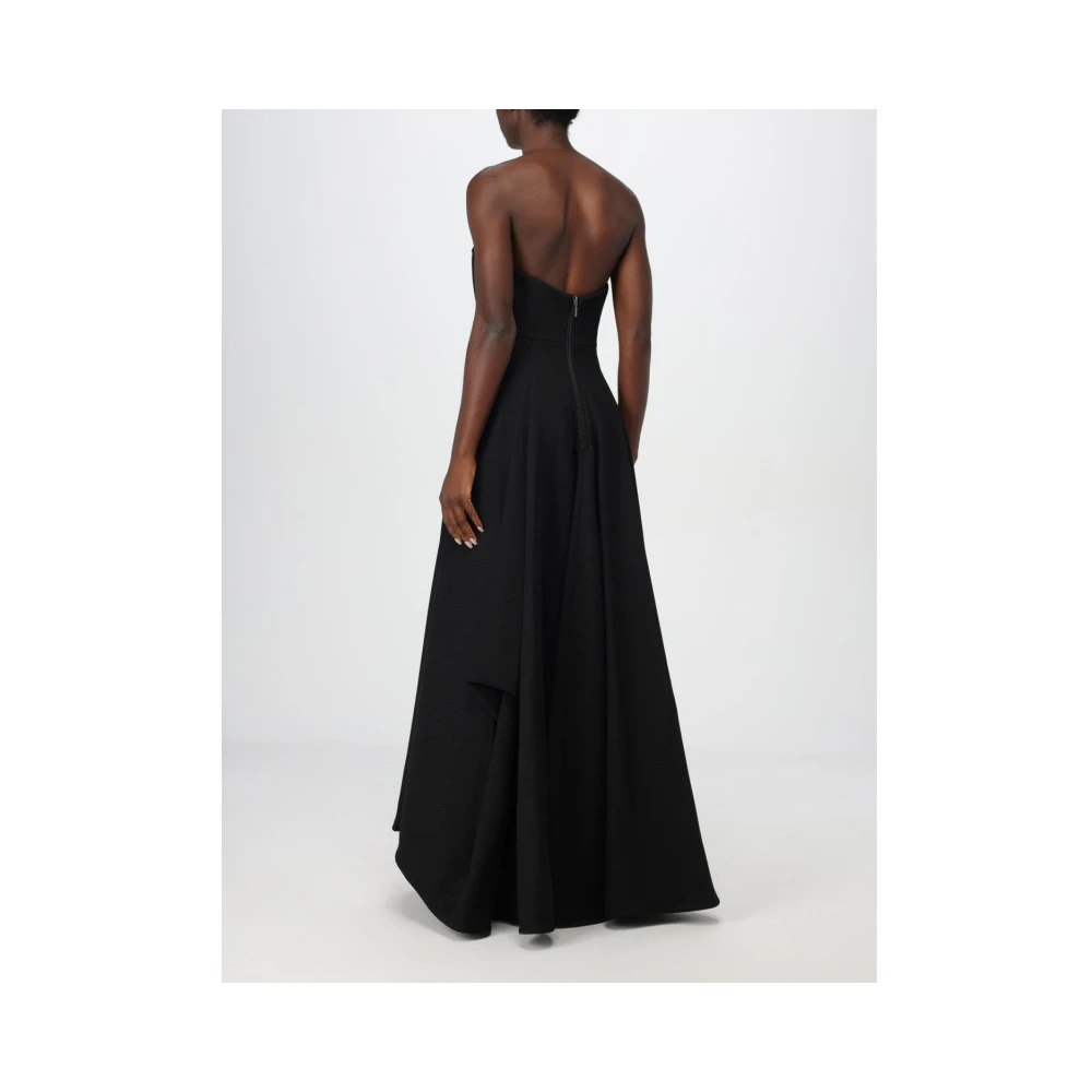 Emporio Armani Lange lurex bustier jurk Groot Black Dames