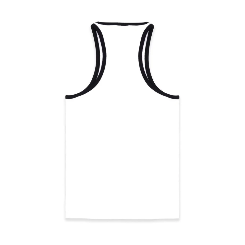 Sporty & Rich Sportieve Rib Logo Mouwloze Top White Dames