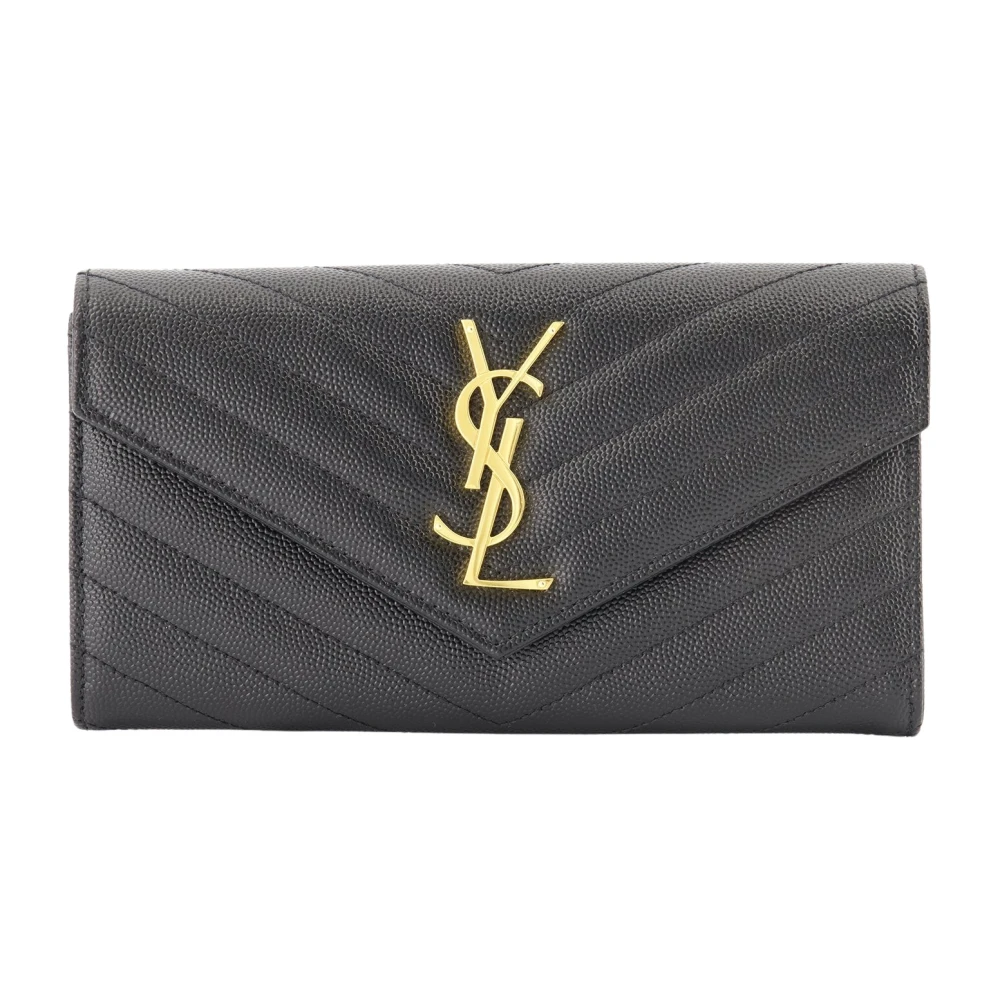 Saint Laurent Women's Black Cassandre Wallet - Wallets & Cardholders - One Size - Accessories