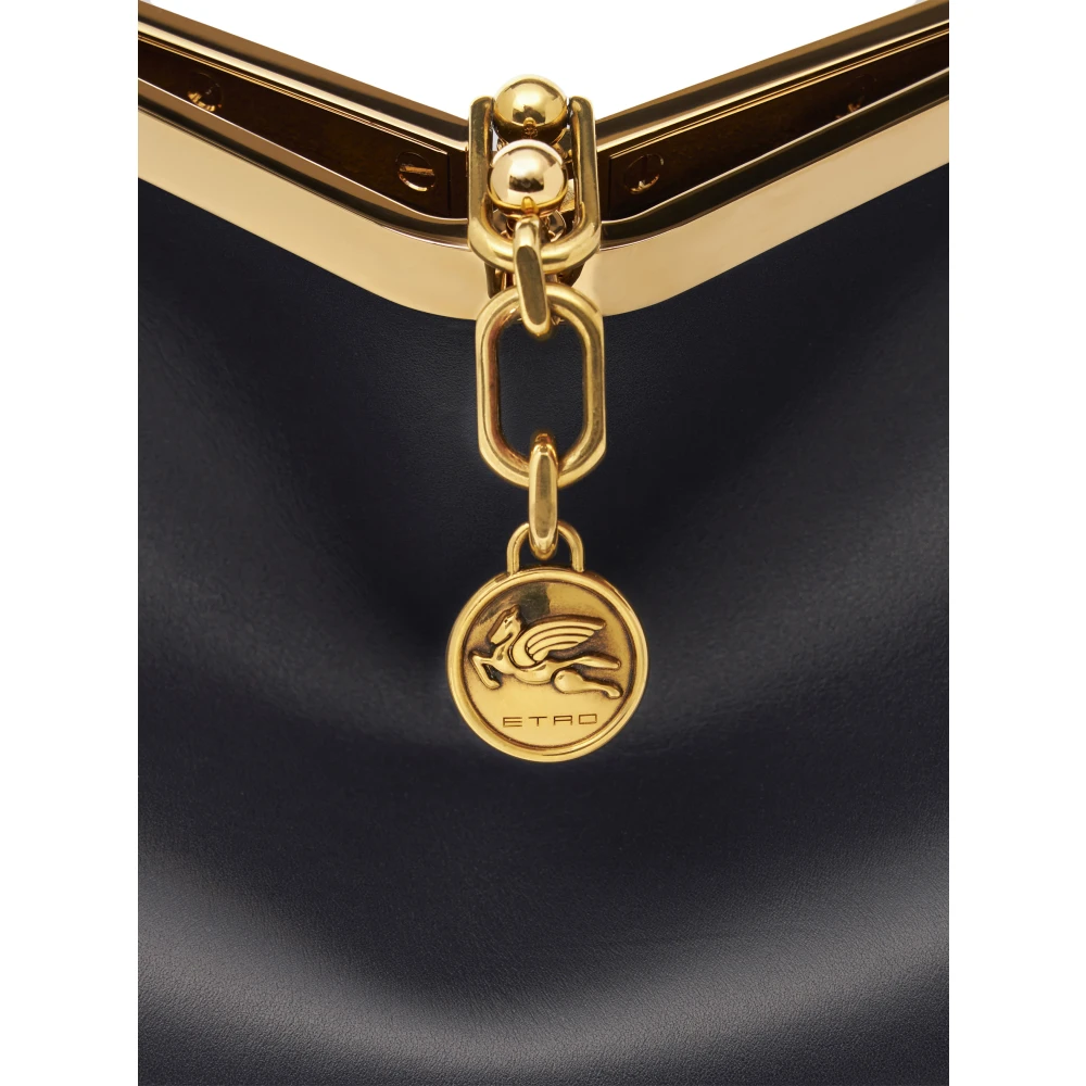 ETRO Zwarte Leren Vela Schoudertas Black Dames