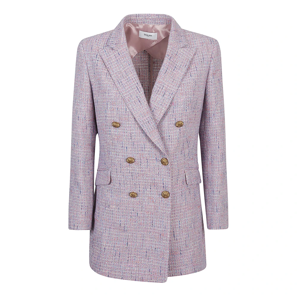 Saulina Fuchsia Linnen Katoen Polyester Jas Pink Dames