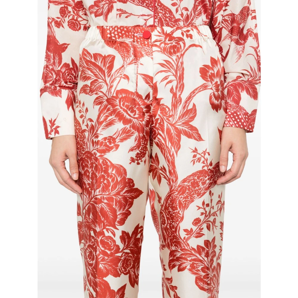 F.r.s For Restless Sleepers Rode bloemenprint elastische taillebroek Red Dames