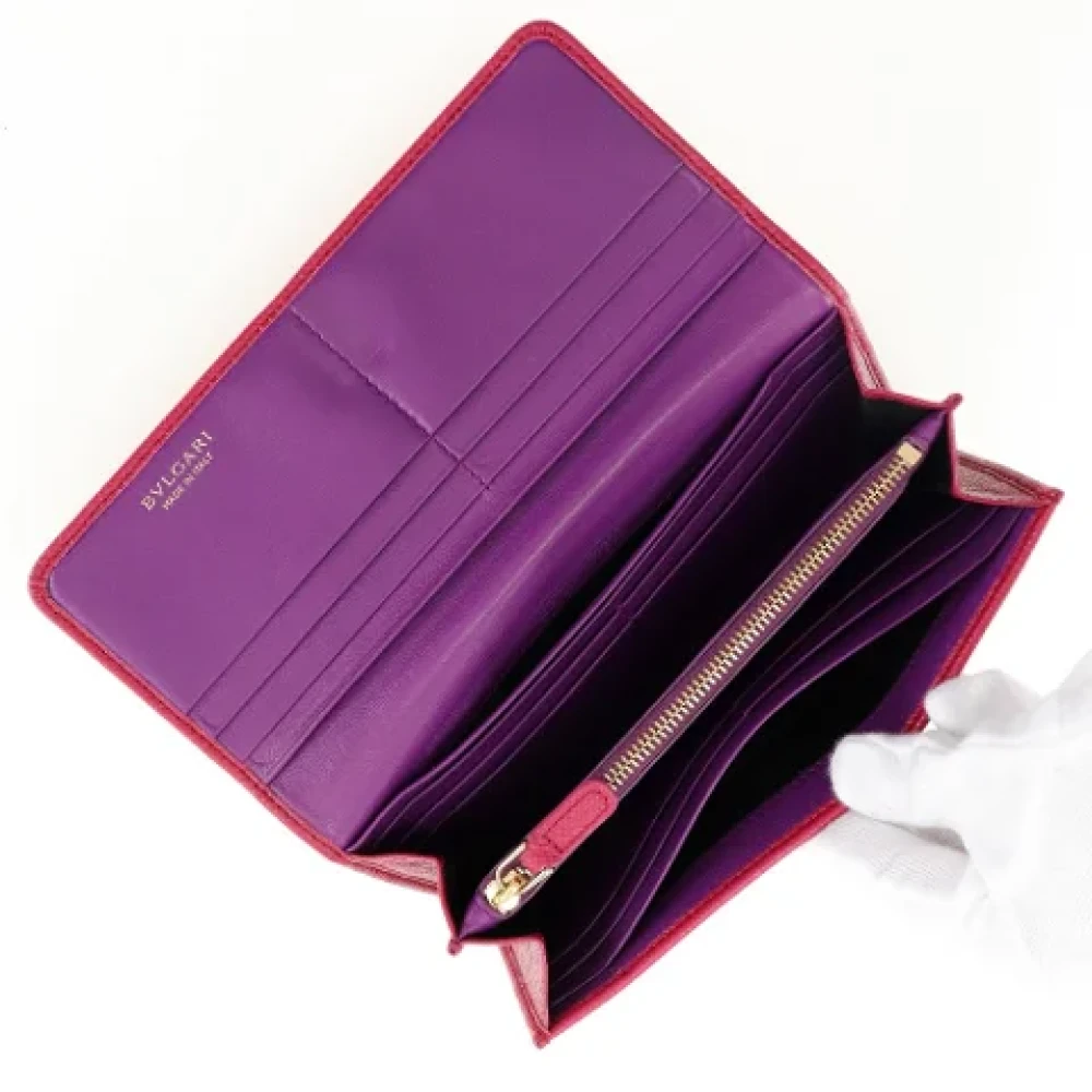 Bvlgari Vintage Pre-owned Leather wallets Pink Dames