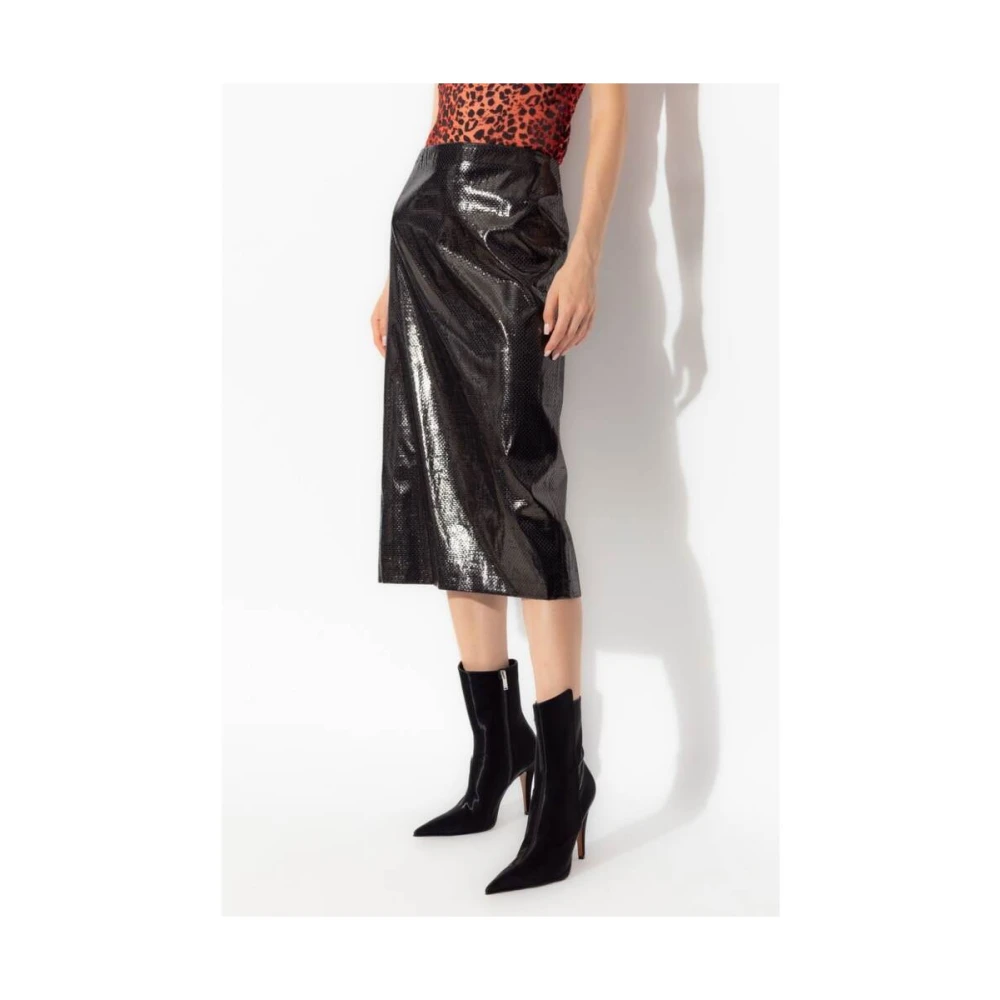 alexander mcqueen Zwarte Zijde Blend Gevlochten Rok Black Dames