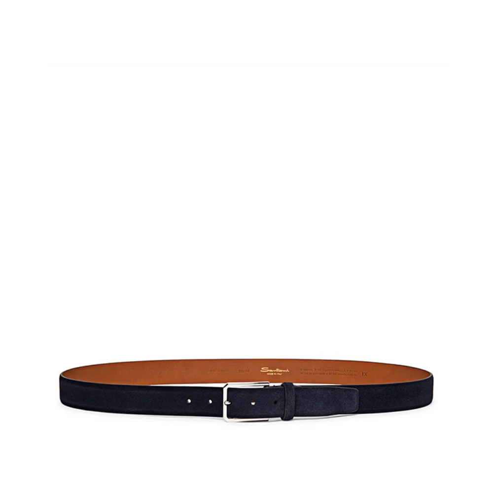 Santoni Men's Black Stylish Leather Belt