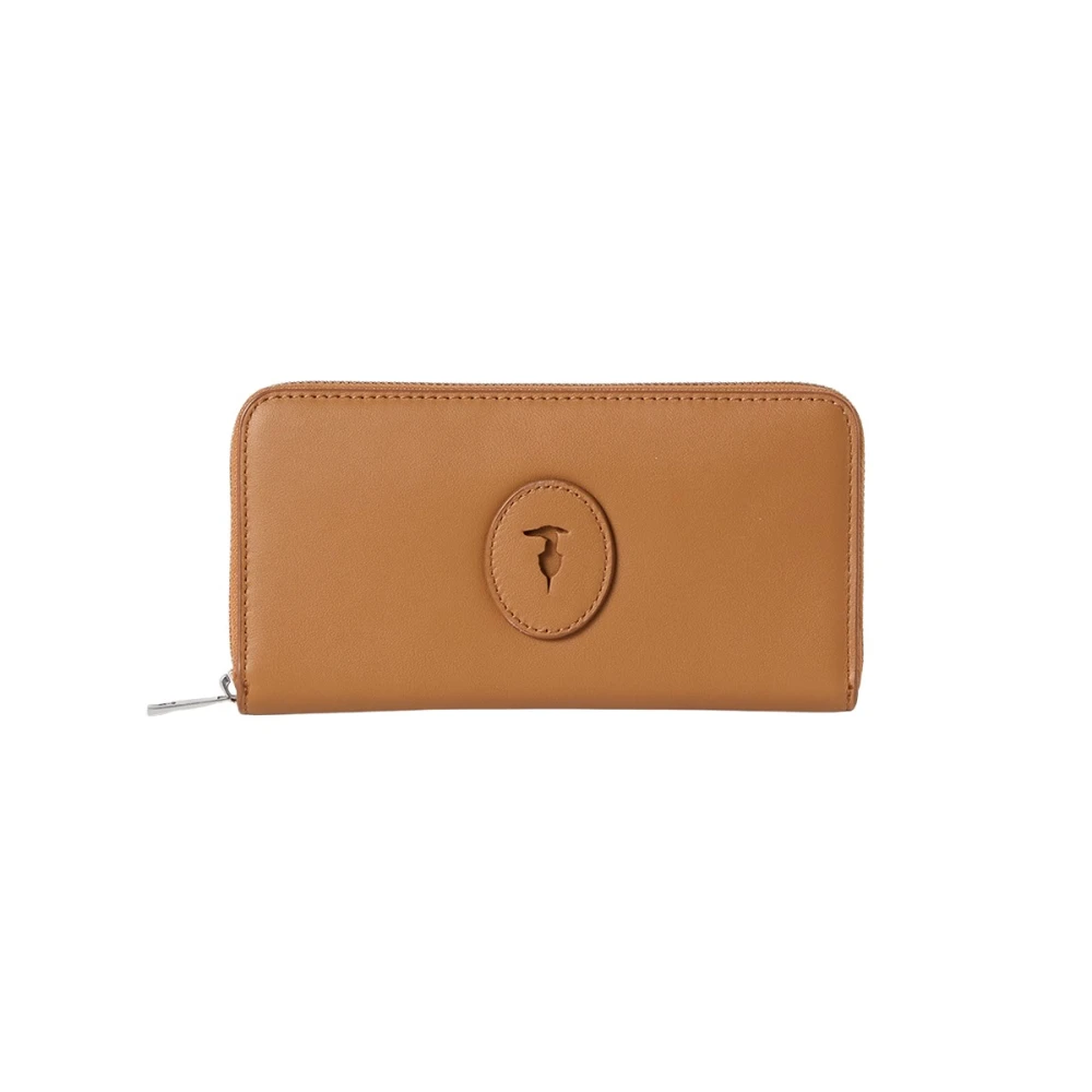 Trussardi Brown Large Society Zip-Around Wallet - Female - Wallets & Cardholders - One Size - Accessories