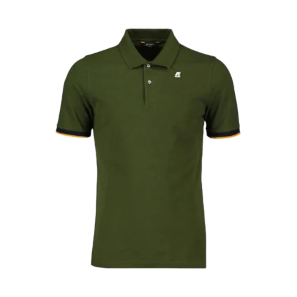 K-Way Men's Green Polo Shirts, M, Cotton Polo Shirt Vincent