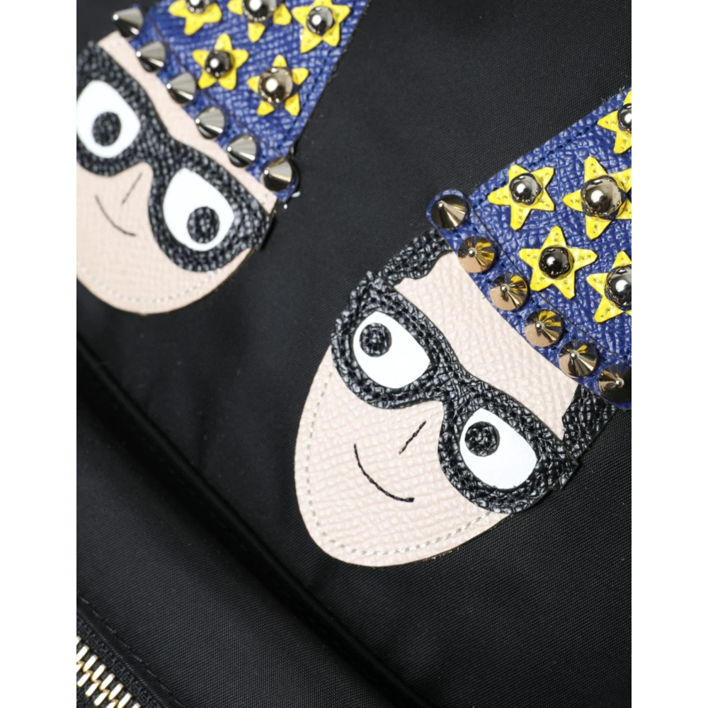 Dolce & Gabbana Elegante Zwart-Goud Detail Rugzak Black Dames