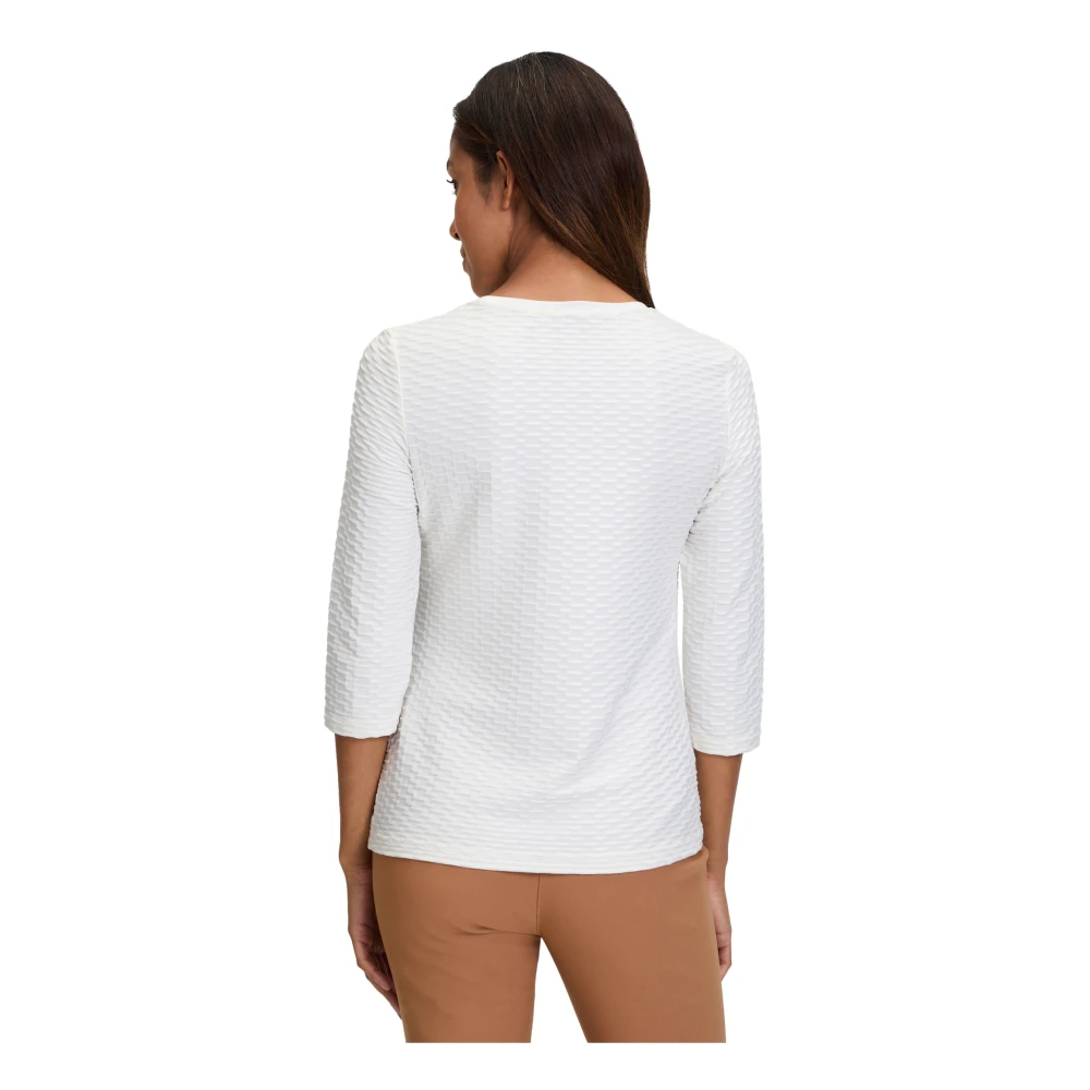 Betty Barclay Bloemen Basic Shirt met Ronde Hals Blue Dames