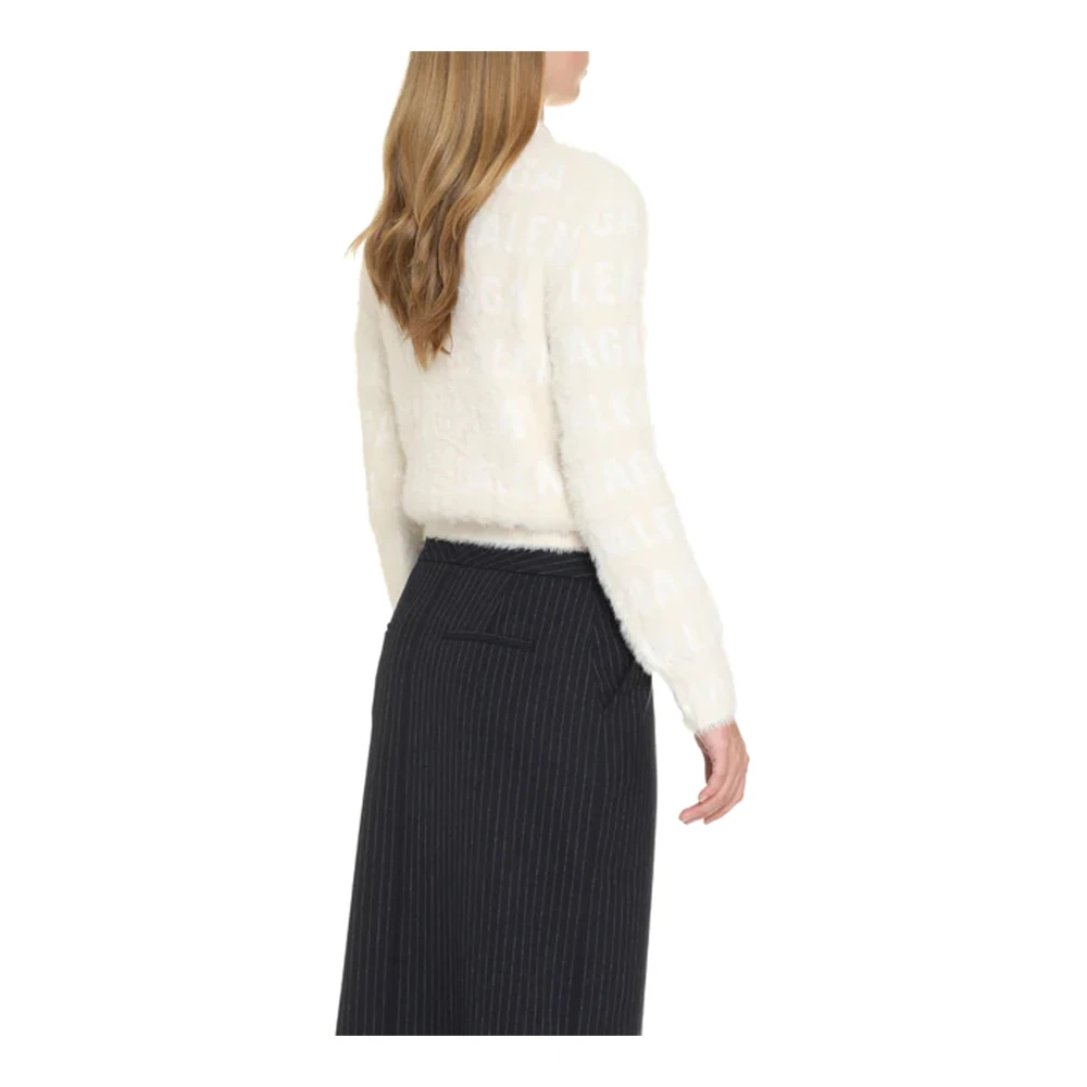 Balenciaga Logo Jacquard Sweater Vrouwen Italië Beige Dames