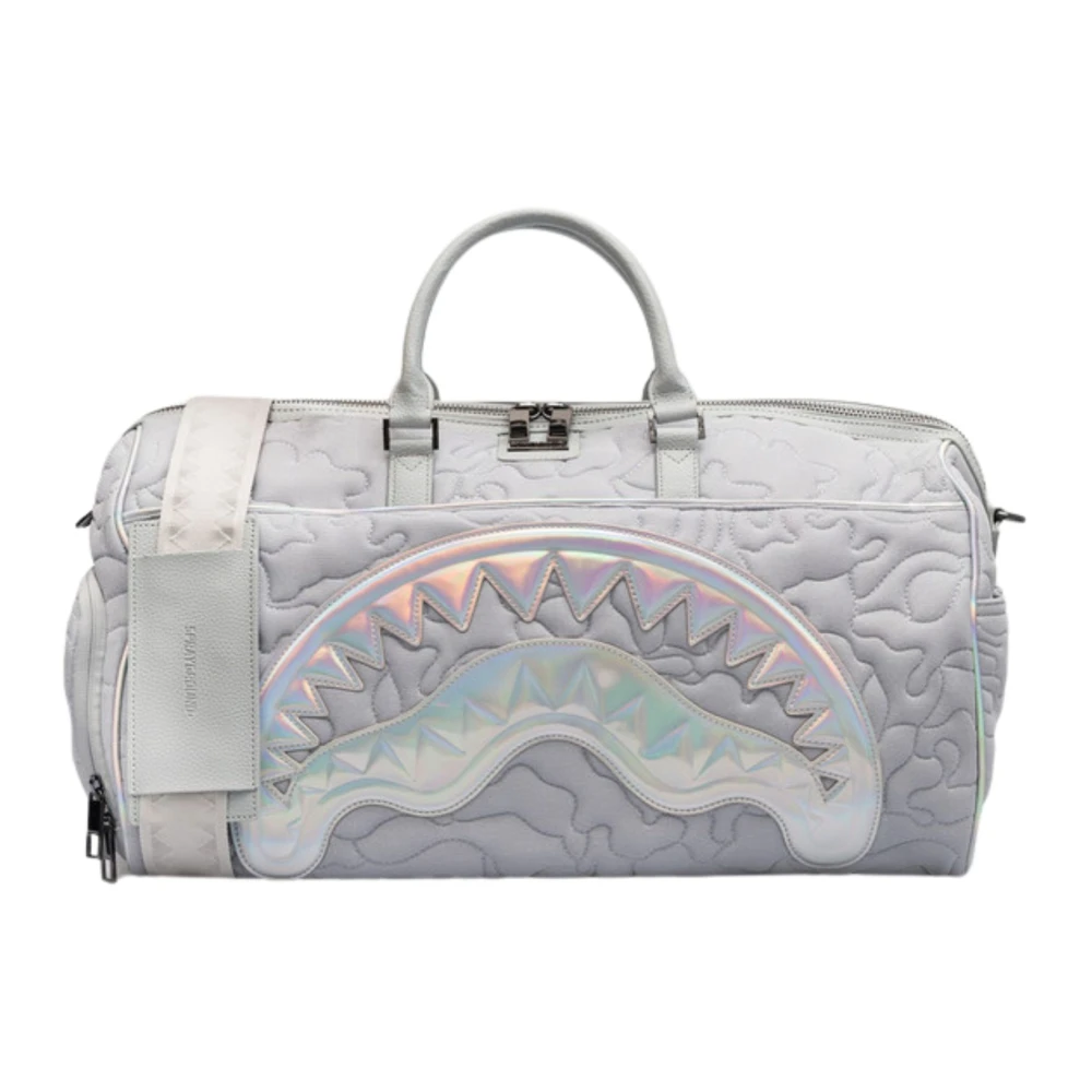 Sprayground Silver Quiltad Barn Duffle Väska Gray, Unisex