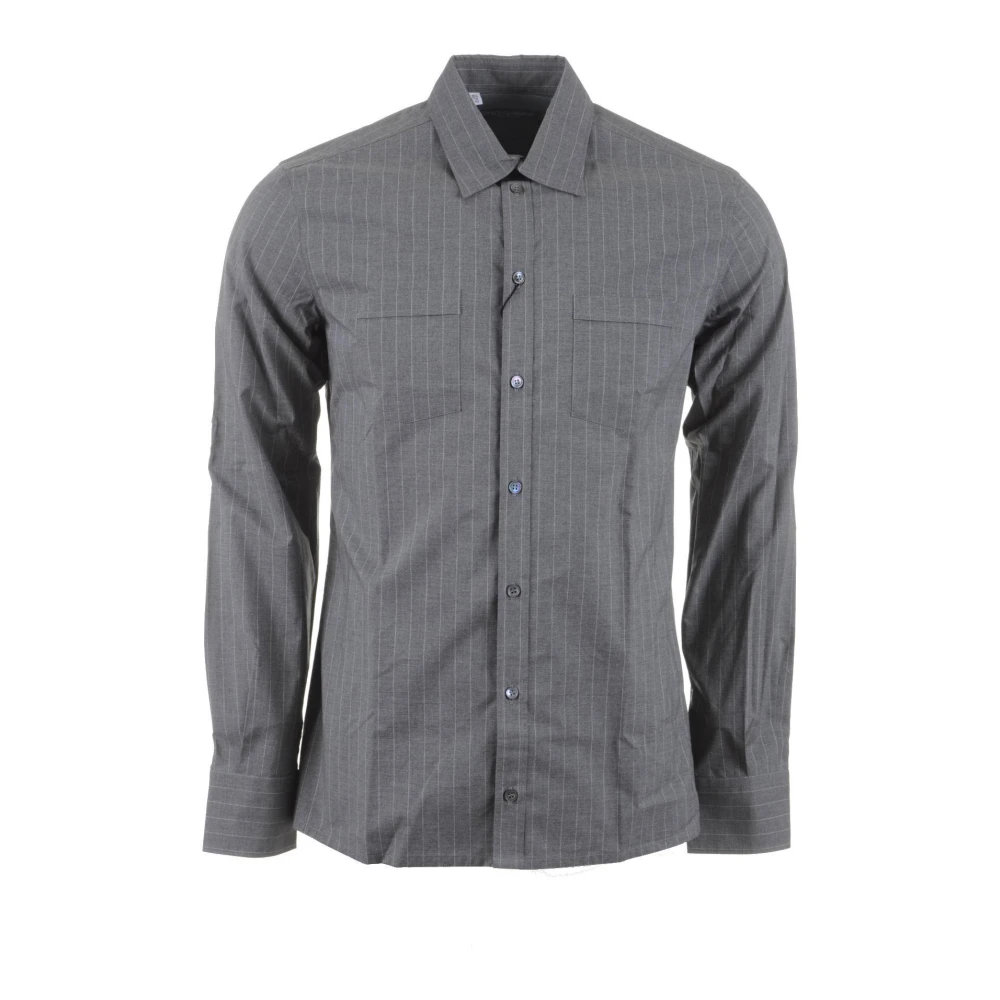 Dolce & Gabbana Gestreept overhemd met lange mouwen voor heren Gray Heren