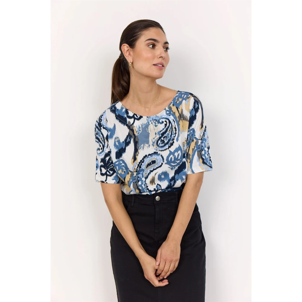 Soyaconcept Blauw Paisley Print Shirt Multicolor Dames