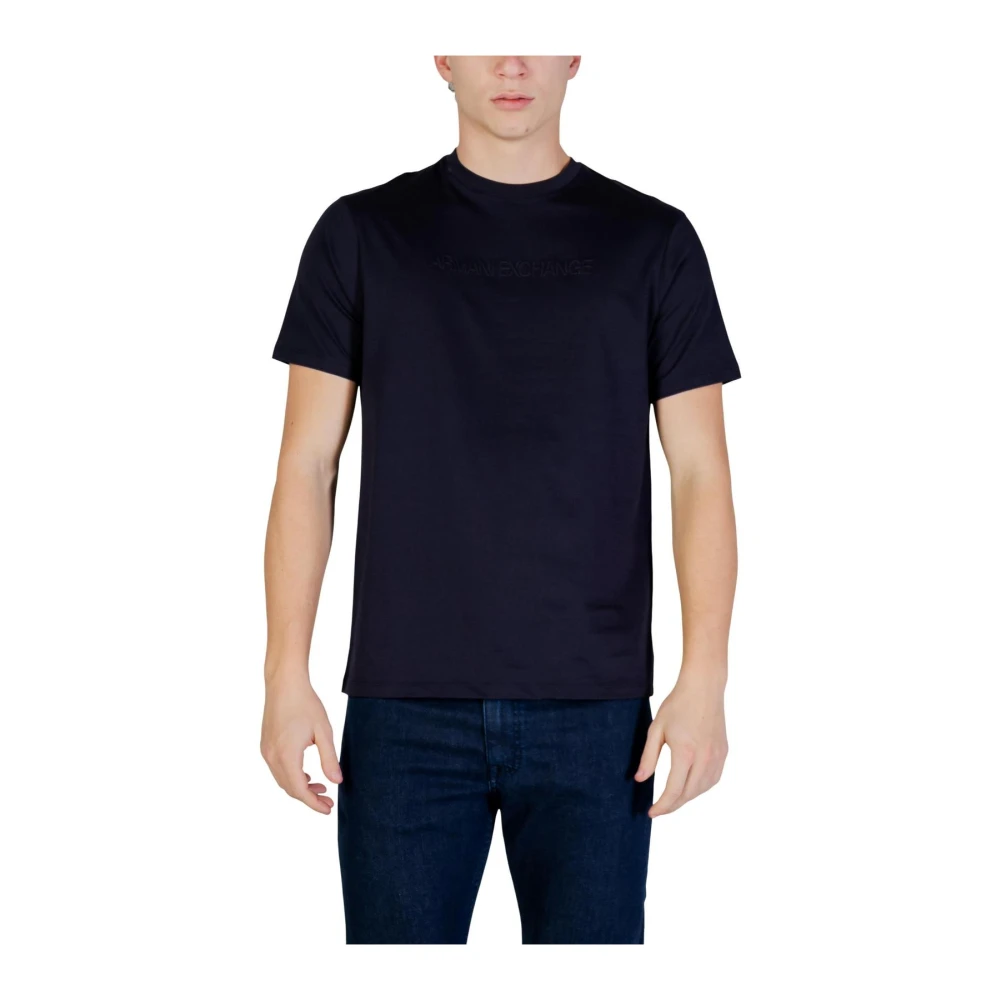 Armani Exchange Men's Blue T-Shirts, S, Round Neck Short Sleeve Cotton T-Shirt
