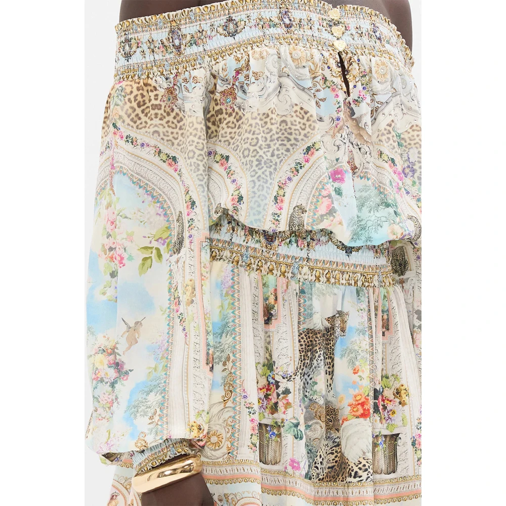 Camilla Off Shoulder Zijden Jurk Alexandria Multicolor Dames