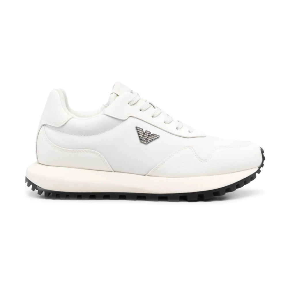 Emporio Armani Witte Panelled Low-Top Sneakers White Heren