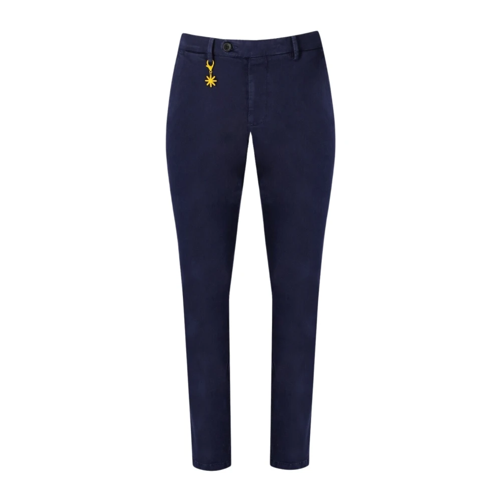 Manuel Ritz Blauwe Slim Fit Broek met Logo Details Blue Heren