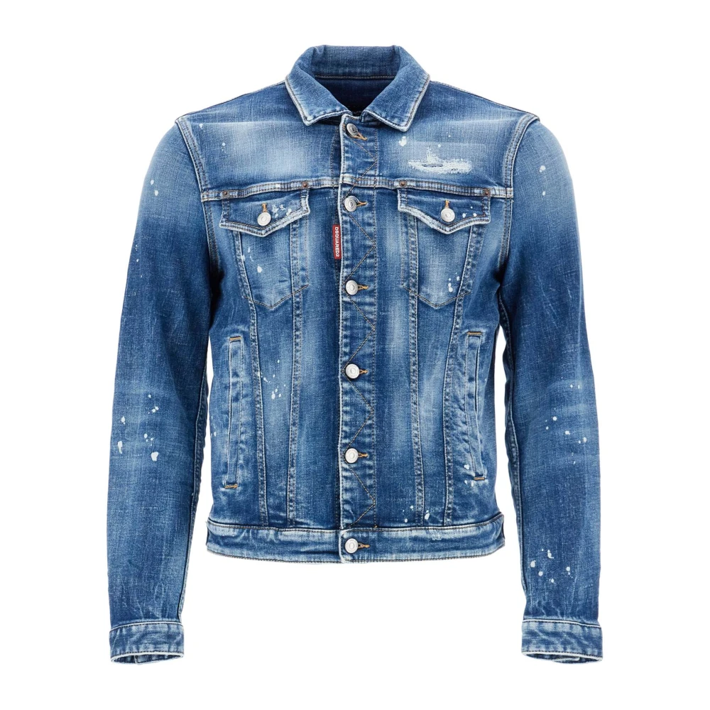 Dsquared2 Vintage Navy Denim Jacket Blue Heren