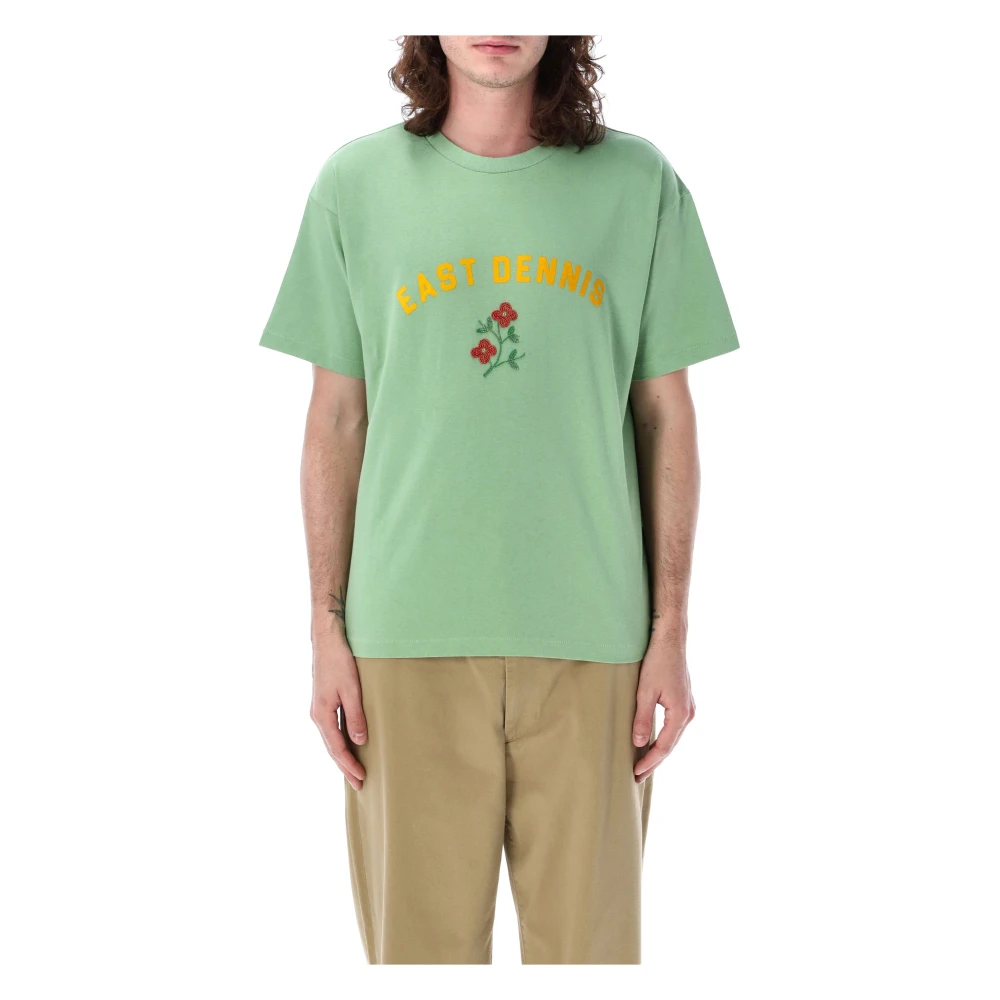Bode Mint Floral Crew-neck T-shirt Green Heren