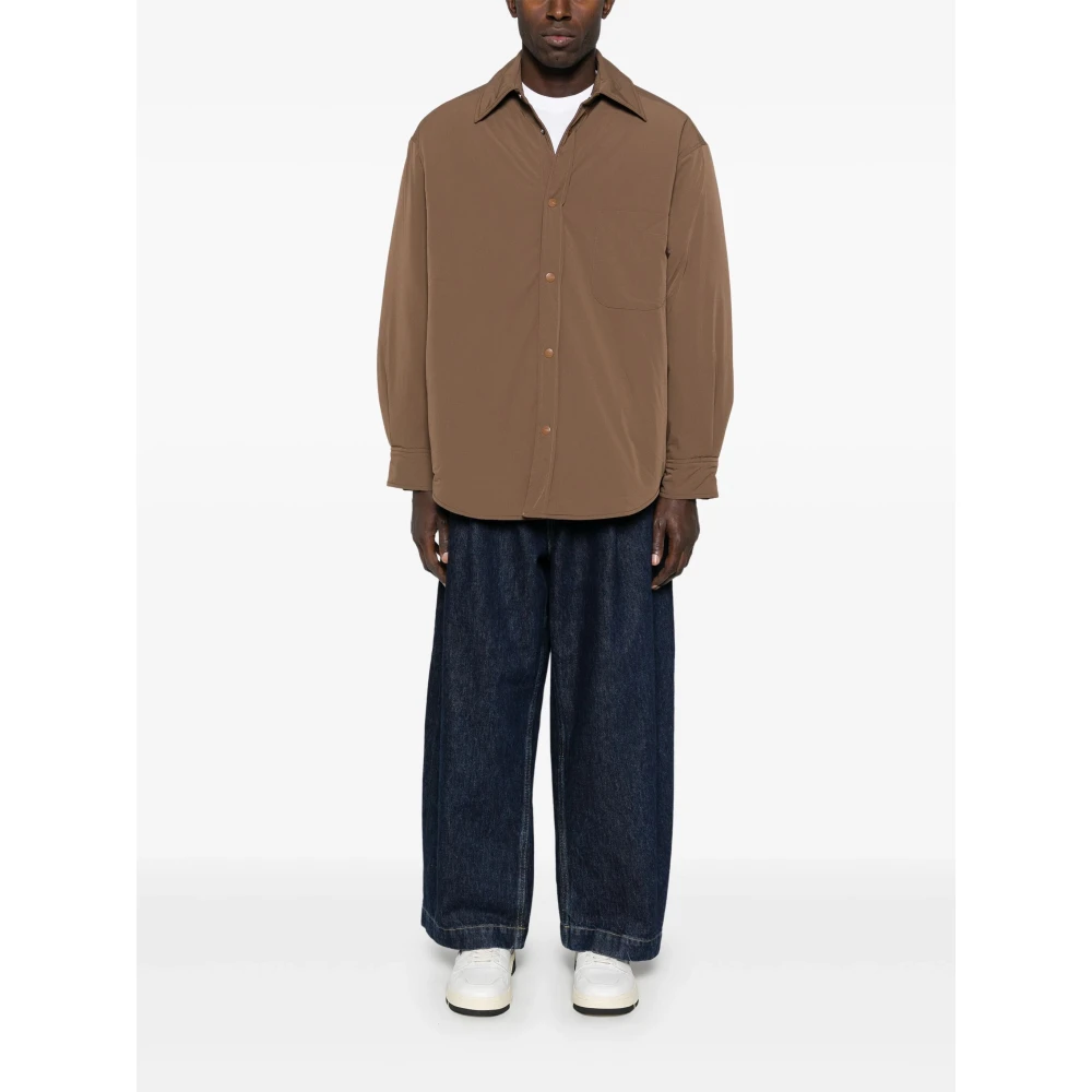 Autry Bruine Nylon Overshirt Jas Brown Heren
