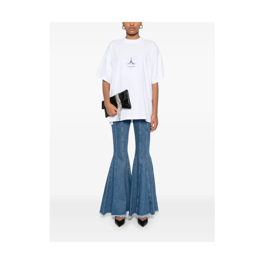 Vetements Wit Logo Print Crew Neck T-shirt White Heren