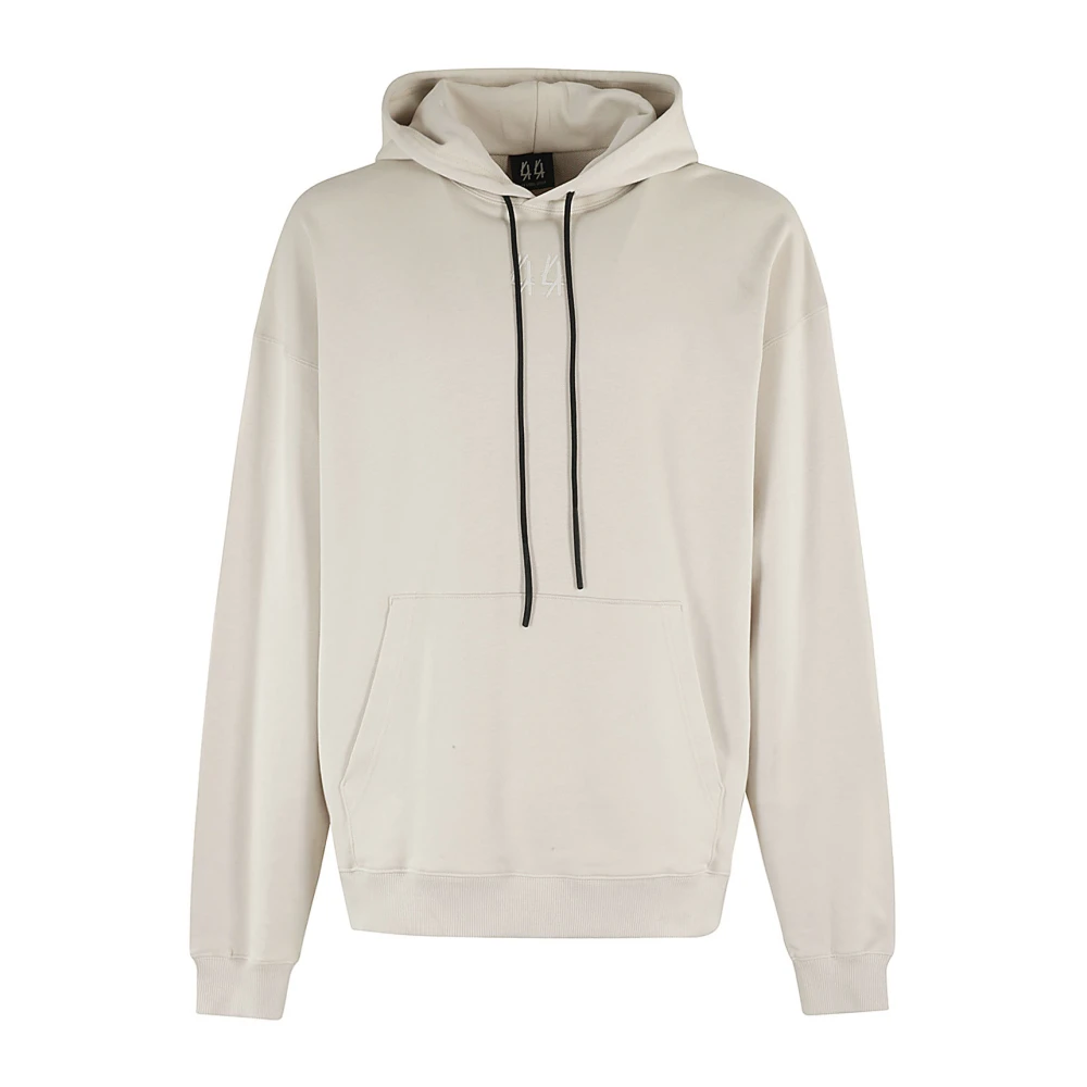 44 Label Group Hoodie met capuchon zakken en kabelbreisel White Heren