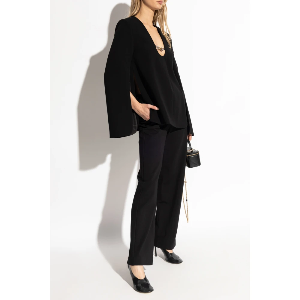 TORY BURCH Lange mouwen top met split Black Dames