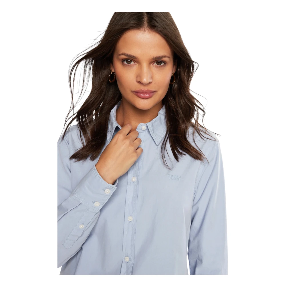 Guess Organisch Katoenen Damesoverhemd Regular Fit Blue Dames
