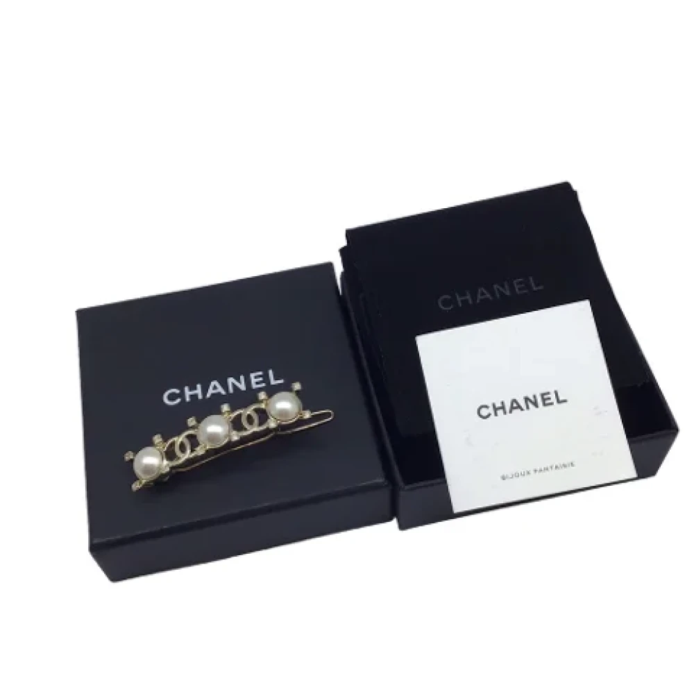 Chanel Vintage Pre-owned Fabric hair-accessories Yellow Dames