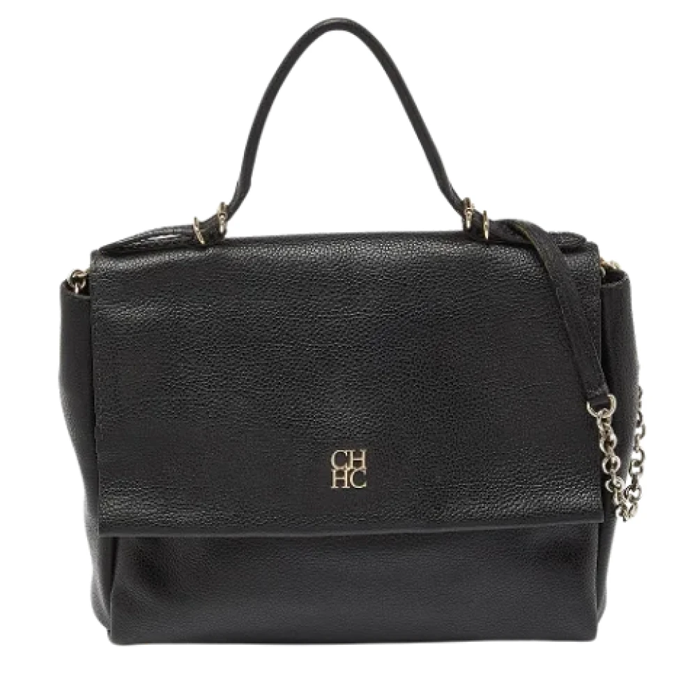 Carolina Herrera Pre-owned Leather handbags Black Dames