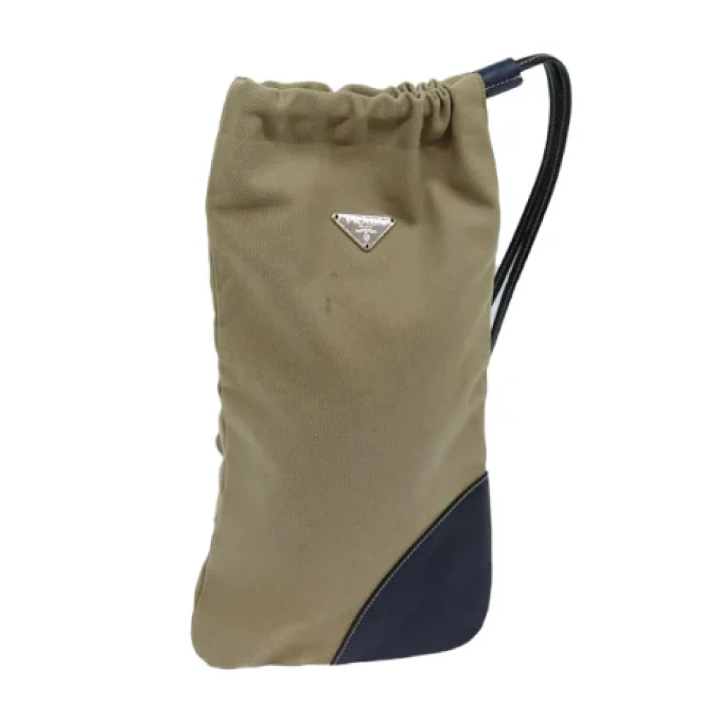 Prada Vintage Pre-owned Canvas pouches Beige Dames